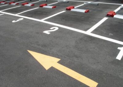 car park line marking with numbers
